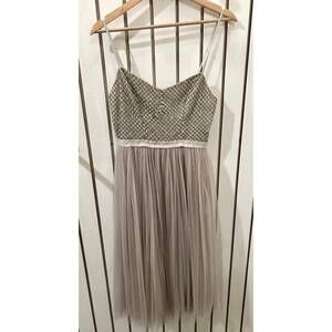 NEW NEEDLE & THREAD ballerina dress in gray